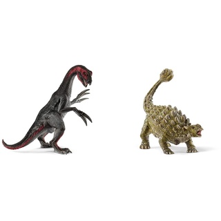 SCHLEICH 15003 Dinosaurs Spielfigur - Therizinosaurus, Spielzeug ab 4 Jahren & 15023 Dinosaurs Spielfigur - Ankylosaurus, Spielzeug ab 4 Jahren