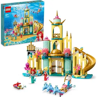 LEGO 43207 Disney Arielles Unterwasserschloss, Prinzessinnen-Spielzeug-Schloss, Geschenkidee für Mädchen und Jungen ab 6 Jahren mit Arielle die k... - Bunt