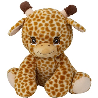 Lifestyle & More Plüschtier Teddybär Giraffe braun mit süßen Augen sitzend Höhe 33 cm kuschelig weich