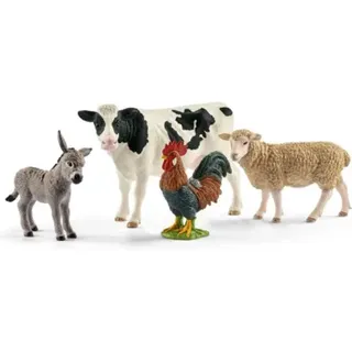 SCHLEICH 42385 Farm World Starter-Set Kuh, Schaf, Esel, Hahn