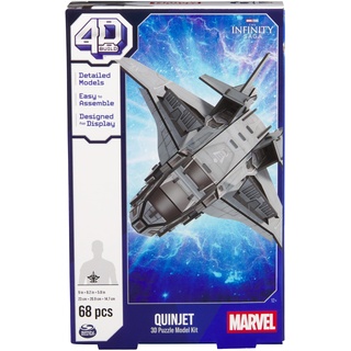 4D Build - 3D-Puzzle Marvel – Modell Avengers 68 Teile – Minischiff Quinjet inspiriert von der Saga- Puzzle Erwachsene Bauspiel zum Sammeln – Modell zum Bauen – Spiel für Kinder ab 12 Jahren