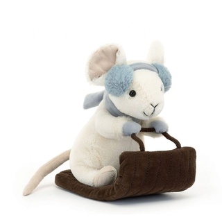 Jellycat Merry Mouse Sleighing - H : 18 cm x L : 11 cm