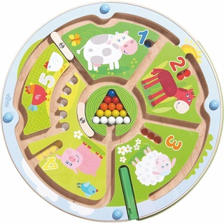 HABA 301473 - Magnetspiel Zahlenlabyrinth ,Wunderschön illustriertes Baby- und Kleinkindspielzeug ab 2 Jahren, Lernspiel aus Holz