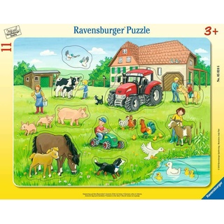 Ravensburger Kinderpuzzle - 05024 Sommertag auf dem Bauernhof - Rahmenpuzzle für Kinder ab 3 Jahren, mit 11 Teilen