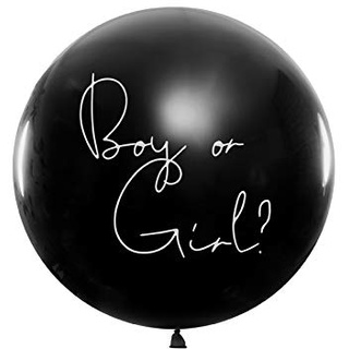 DaLoKu XXL Riesen Luftballon Ø 1m Gender Reveal Geschlecht Baby Boy or Girl inkl. Konfetti in pink oder blau Dekoration Babyparty Babyshower, Farbe: Boy or Girl - Konfetti pink