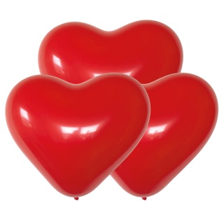 Karaloon G13045 Riesen Herzballons I 50 x Riesen Luftballons rot, 130 cm Umfang I Herzluftballons Hochzeit & Valentinstag I Schöner Herz Luftballon