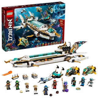 LEGO 71756 Ninjago Wassersegler, U-Boot Spielzeug mit Kai & NYA, Geschenke für Kinder, Jungen und Mädchen ab 9 Jahre, Set mit 10 Ninja-Minifiguren