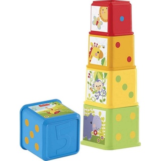 Fisher-Price® Stapelspielzeug Fisher-Price CDC52 - Bunte Stapelwürfel Turm, Babyspielzeug ab 6 Monaten bunt