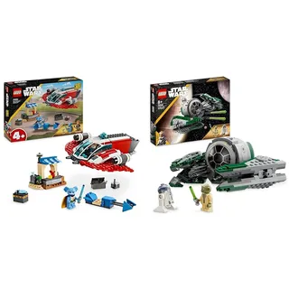 LEGO Star Wars: Young Jedi Adventures Der Crimson Firehawk, Starterset & Star Wars Yodas Jedi Starfighter Bauspielzeug, Clone Wars Fahrzeug-Set