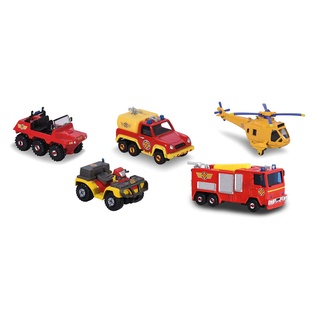 Dickie – Feuerwehrmann Sam – 5-teiliges Geschenk-Set – Geschenk-Set mit 5 Fahrzeugen aus Metall – 203094002038