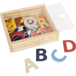 small foot Magnet Holzkiste "Educate" aus Holz, mit 37 Buchstaben das ABC Lernen und erste Wörter schreiben, 10732