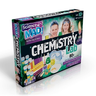 Science Mad SM40 Chemielabor-Set für Kinder – Erfahren Sie mehr 80 sicheren, pädagogischen Experimenten – Enthält Chemikalien und echten Flammenbrenner, ab 10 Jahren, Mehrfarbig, 39 cm