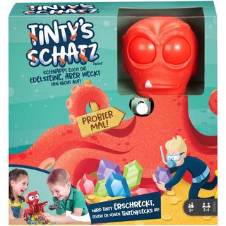 Mattel Games GRF96 - Tinty's Schatz Spiel für Kinder mit Oktopus, Edelsteinen und Tintenklecks, Geschenk für Kinder ab 5 Jahren