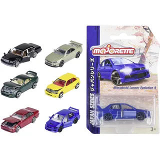 Majorette - Modellauto Japan Series Premium (1 Auto aus Metall, 7,5 cm) - zufällige Auswahl aus 6 Spielzeug-Autos japanischer Automarken, ab 3 Jahre, mit Freilauf und Federung