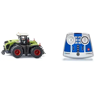 Siku 6791, Claas Xerion 5000 TRAC VC Traktor, Grün, 1:32, Ferngesteuert & Bluetooth Fernsteuermodul, Control Fahrzeuge mit Bluetooth-Steuerung, Kunststoff, Blau/Silber