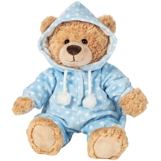 Teddy Hermann 91387 Teddy-Bär Schlafanzugbär blau 30 cm, Kuscheltier, Plüschtier