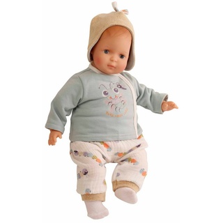 Schildkröt Babypuppe Puppe Schlenkerle mit Malhaar und blauen Malaugen, 37 cm, mit handgemalten Augen