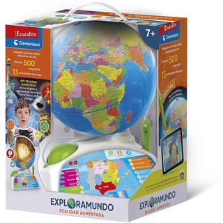 Clementoni 55522 Interaktiver Globus mit App von Auentata-Realität, interaktiver Pädagogischer Weltball mit pädagogischer App, Spielzeug ab 7 Jahren, Spielzeug auf Spanisch