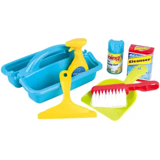 Play Kinder-Putzwagen Reinigungsset 7-tlg Kinder Housekeeping Putz Utensilien Tragekorb +2J bunt