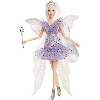 Barbie Zahnfee, Signature Doll, Zahnfee mit Flügeln, silberner Krone und Zauberstab, Zubehör, Puppe inklusive, Sammelobjekt,HBY16