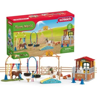 schleich 72149 Agility bei der Pferdebox, ab 3 Jahren, FARM WORLD - Spielset, Teile