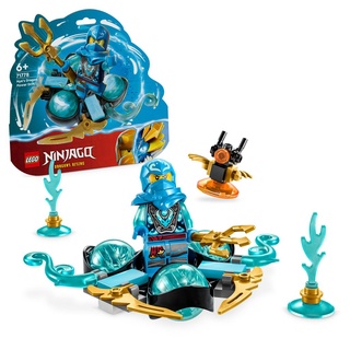 LEGO 71778 NINJAGO Nyas Drachenpowerpower-Spinjitzu-Drift Spielzeug, Spinner mit Kunststücken, Nya Minifigur zum Sammeln, kleines Geschenk für Ki...