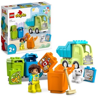 LEGO 10987 DUPLO Recycling-LKW Müllwagen-Spielzeug, Lern- und Farbsortier-Spielzeug für Kleinkinder und Kinder ab 2 Jahren, Motorikspielzeug zur ...