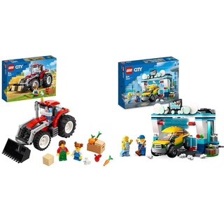 LEGO 60287 City Traktor Spielzeug & 60362 City Autowaschanlage