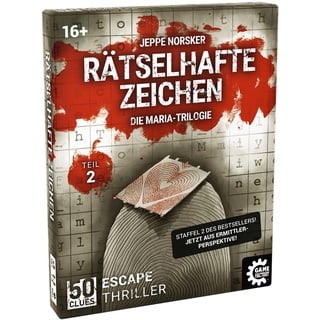 Game Factory 646288 50 Clues, Rätselhafte Zeichen, Teil 2, Escape-Thriller zum Mitspielen und Rätseln, Exitgame, Rätselspiel, Krimispiel, 2. Staffel: Maria-Trilogie