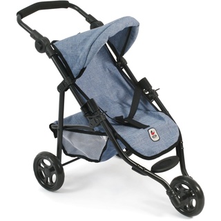 Bayer Chic 2000 - 61250 - Puppenbuggy Lola, Jogging-Buggy, Puppenjogger, Puppenwagen, Jeans blau, 70 x 33 x 62 cm