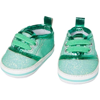 Heless 149 - Glitzer-Sneaker für Puppen, mintfarben, Größe 38 - 45 cm, schickes Schuhwerk mit Wow-Effekt für besondere Anlässe