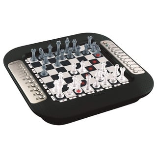 Lexibook CG1335 Chessman FX, Elektronisches Schachspiel mit Berührungstastatur und Licht-und Soundeffekte, 32 Stück, 64 Schwierigkeitsgrade, Familienbrettspiel, 2 Spieler, Schwarz/Silber