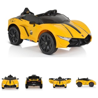 Moni Elektro-Kinderauto Kinder Elektroauto Cordoba MP3, Belastbarkeit 25 kg, Anschluss, Fernbedienung, Gurt, Bluetooth gelb