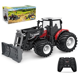 RC-Traktor Ferngesteuerter Frontschaufel Traktor Spielzeug ab 3 Jahre, Ferngesteuert Ackerschlepper mit Licht und Sound