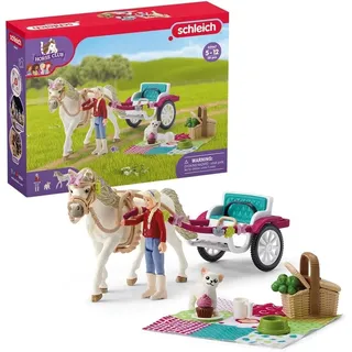 schleich 42467 HORSE CLUB Kutsche für Pferdeshow, 38 Teile Spielset mit schleich Pferde Figur, vollbeweglicher Mädchen-Figur und viel Zubehör, Spielzeug für Kinder ab 5 Jahren