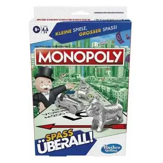 Hasbro Brettspiel F8256, Monopoly Kompakt, ab 8 Jahre, 2-4 Spieler