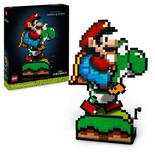 LEGO Super Mario World: Mario & Yoshi Nintendo Set zum Sammeln, pixelige Figuren, Modell zum Bauen und Ausstellen, Wohn-Deko und Sammlerstück, Mod...