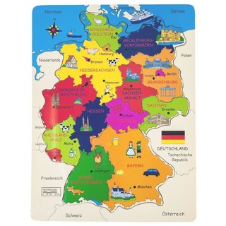 BURI Steckpuzzle Holzpuzzle Deutschland Kinderpuzzle Puzzlespiel Lernpuzzle Legepuzzle, Puzzleteile