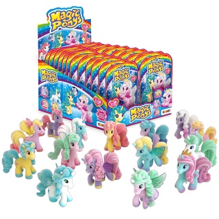 Craze Magic PONYS Komplettes Verkaufsdisplay | 24 Ponys Figuren, Wunderschöne Ponys Spielzeug Komplette Sammlung, mit Tattoos & Zubehör