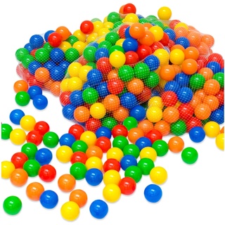 450 bunte Bälle für Bällebad 5,5cm Babybälle Plastikbälle Baby Spielbälle