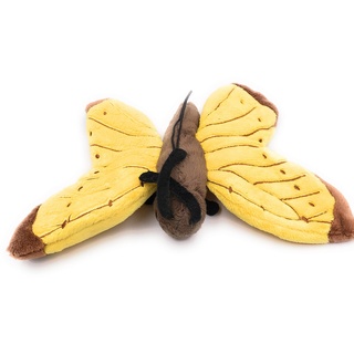 Onwomania Plüschtier Kuscheltier Stoff Tier Schmetterling gelb braun Falter Band 23 cm