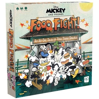 The OP USAopoly - Disney Mickey and Friends Food Fight - Schnelles Würfelspiel für die ganze Familie mit Mickey Mouse, Donald Duck, Minnie, Daisey und Goofy - Ab 6 Jahren - Für 3-5 Spieler - Englisch
