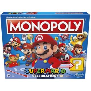 Monopoly E9517100 Super Mario Celebration Brettspiel für Super Mario Fans ab 8 Jahren, mit Soundeffekten aus dem Videospiel, Multi, Standard