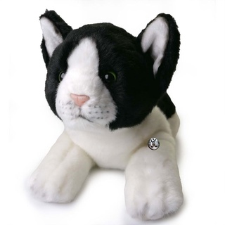 Katze Kater Kuscheltier schwarz-weiß Plüschkatze liegend 38 cm GIZMO
