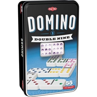 Tactic 53914 Double 9 Domino Game Dominosteine Set, Zwart