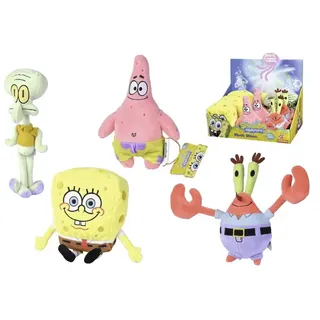 Simba 109491002 - Spongebob Plüsch 20cm, 4-fach sortiert