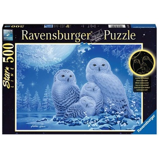 Ravensburger Puzzle 16595 - Eulen im Mondschein - 500 Teile Puzzle für Erwachsene und Kinder ab 10 Jahren Leuchtpuzzle, Leuchtet im Dunkeln