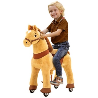 miweba Reitpferd Ponycycle Mister Ed inkl. 3 Jahre Garantie - Handbremse, Medium Schaukelpferd - Inline - Pferd - Kinderpony - Kinder - Pony beige|braun 40 cm x 84 cm x 90 cm