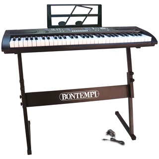 Bontempi 16 6125 6125-Digitales Keyboard 61 Profi-Größe Tasten, schwarz, L94cm x W31cm x D90cm