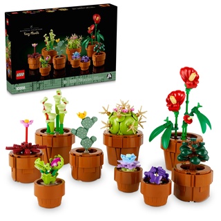 LEGO Icons 10329 Tiny Plants Bauset für Blumenliebhaber, Kaktus-Geschenkidee, fleischfressende, Tropische & trockene Flora, Muttertagsdekoration, Botanische Sammlung, kreatives BAU- und